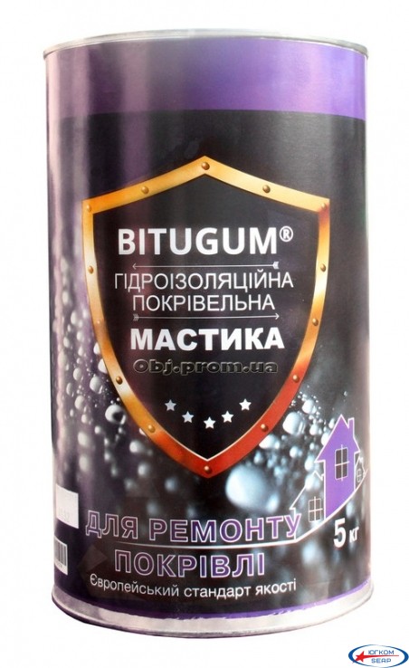 Мастика гідроізоляційна покрівельна BITUGUM (5кг)
