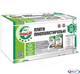 Плити пінополіст. Anserglob EPS-30 9кг/м3 1м х0,5м 20 мм (уп30шт)